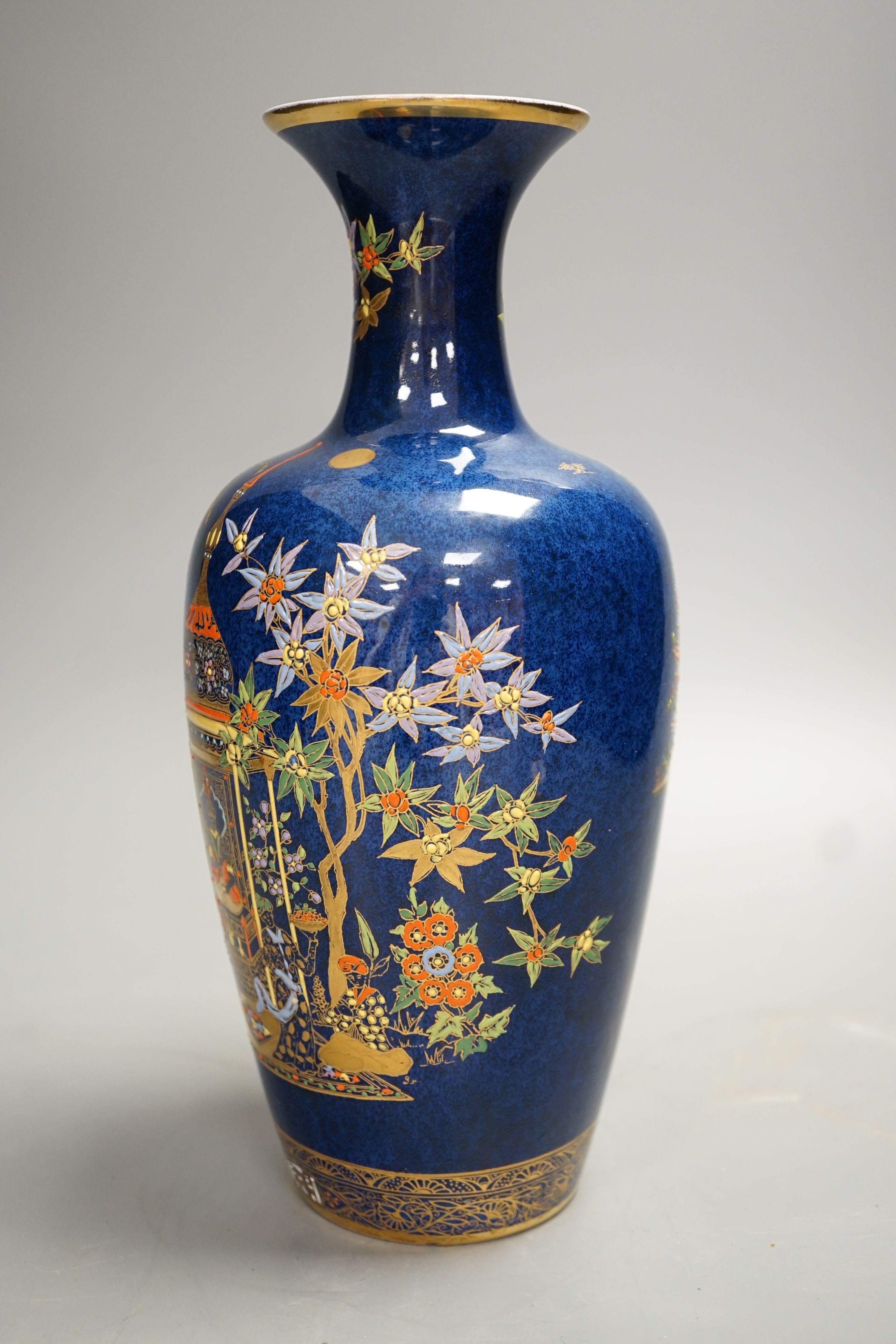 A Carlton ware Persian pattern vase - 26.5cm tall